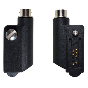 <b>PA-520 Quick Disconnect Adapter for ICOM (iDAS) multipin radios: </b>Allows the use of a PRYME Quick Disconnect (x05) style audio accessory with compatible Motorola portable radios. 