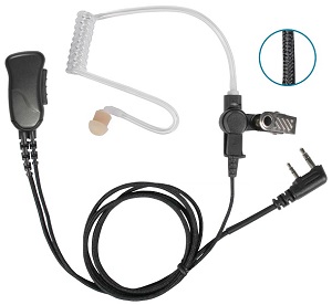 <b><span style='color: red;'>BRAIDED FIBER MIRAGE™ Series </span></strong>Surveillance Kit, Lapel Mic Style (1-wire) with noise reducing mic element and clear tube earphone. </strong></p>