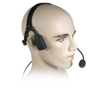 <b>NBP-BH Series - Bone Conduction Headset:</b> Dual-Bone Conduction temple speakers, wrap-around headset and directional, noise reducing, Boom Mic.