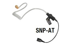Replacement Parts: SNP-AT- Clear Tube (Surveillance Style) earphone with Braided Fiber Cable and SNAP connector.
