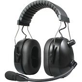 <b>HBB-EM-OHB Series - Dual Earmuff Headset</b>: Aviation Style (over-the-head) Dual Muff Headset. Flat Black finish.  CERTIFIED NRR 24dB.