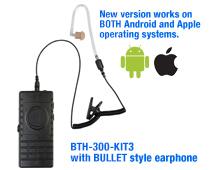 BTH-300-ZU Wireless microphone kits for ZELLO, 9 different versions! Includes built-in wireless PTT. Includes charger and charging cable.